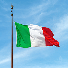 The national flag of Italy