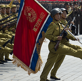 north korea soldier marching