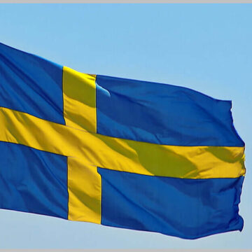 sweden flag fluttering