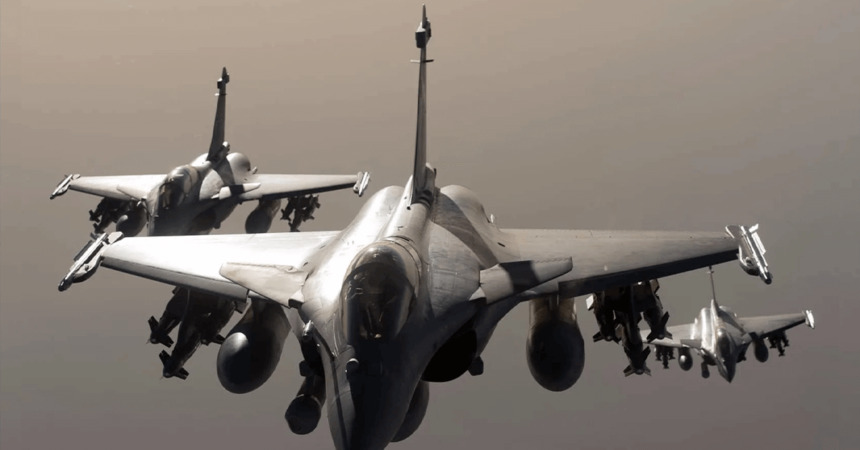 three dassault rafale