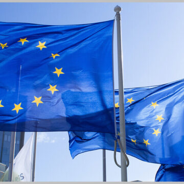 three european union flags